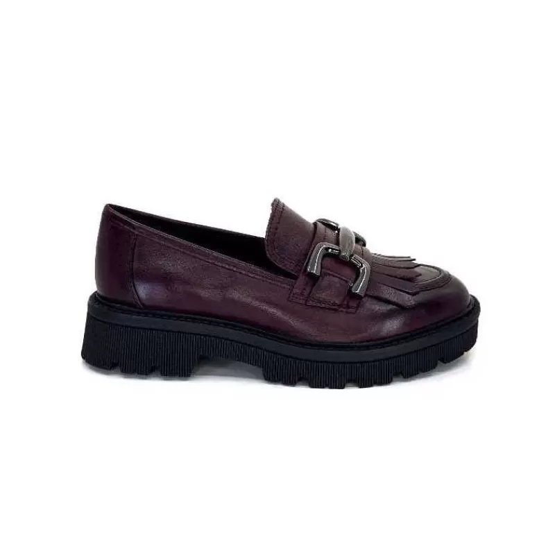 Regarde Le Ciel Dalia 06 Cuir Bordeaux-Femme Mocassins