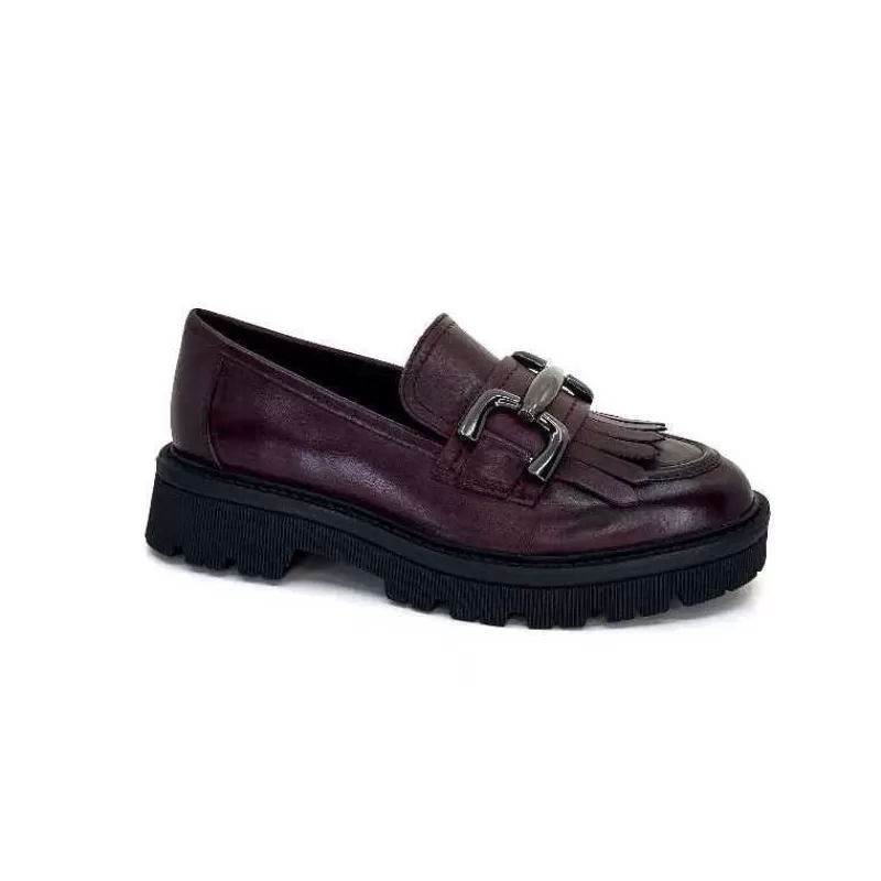 Regarde Le Ciel Dalia 06 Cuir Bordeaux-Femme Mocassins