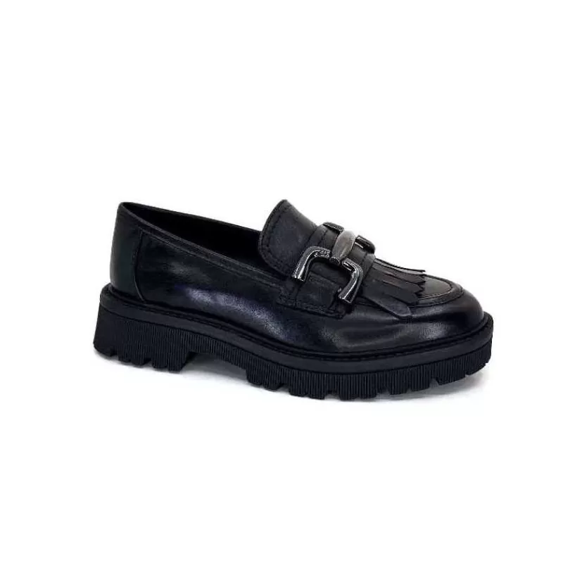 Regarde Le Ciel Dalia 06 Cuir Noir-Femme Mocassins