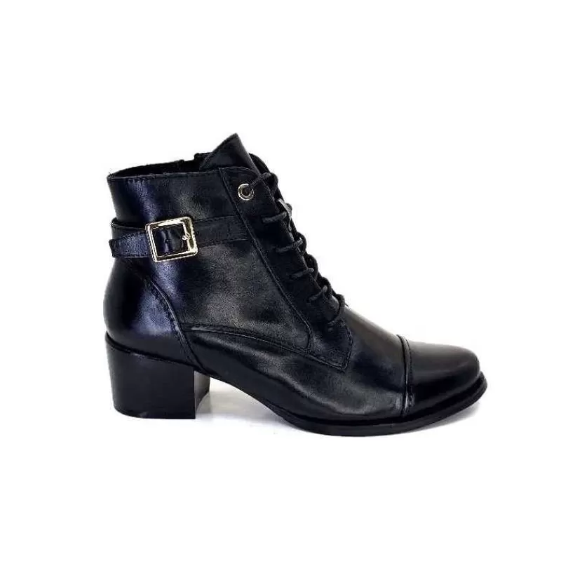 Regarde Le Ciel Jolene 04 Delice Cuir Noir-Femme Bottines