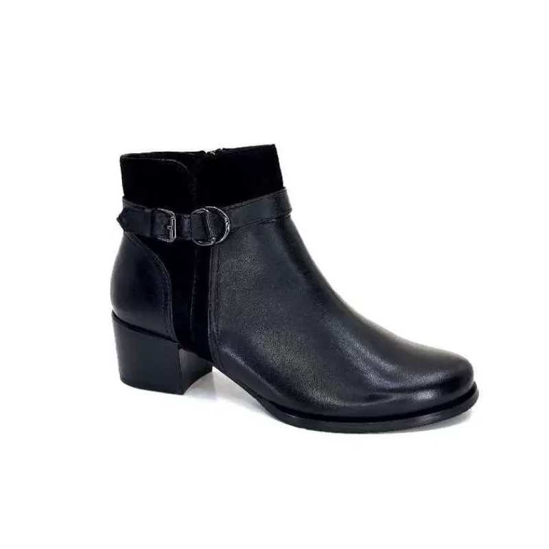 Regarde Le Ciel Jolene 23 Cuir Noir-Femme Bottines