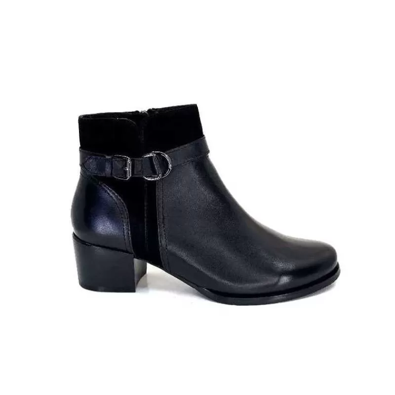 Regarde Le Ciel Jolene 23 Cuir Noir-Femme Bottines