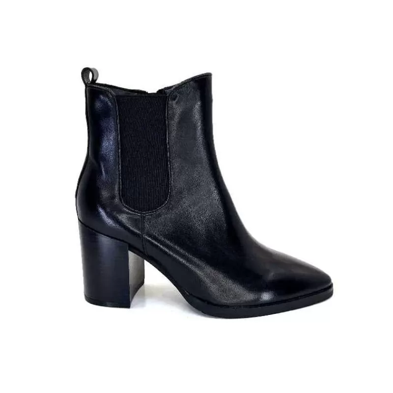 Regarde Le Ciel Marge 02 Cuir Noir-Femme Bottines