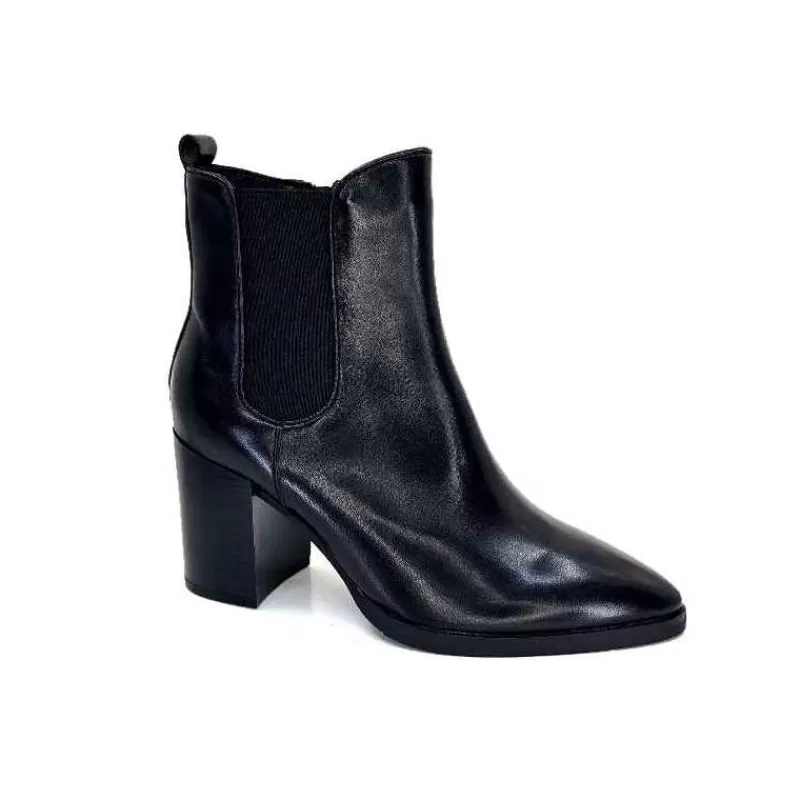 Regarde Le Ciel Marge 02 Cuir Noir-Femme Bottines