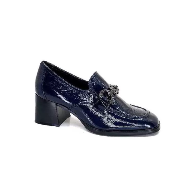 Regarde Le Ciel Vanessa 02 Cuir Vernis Bleu Marine-Femme Mocassins