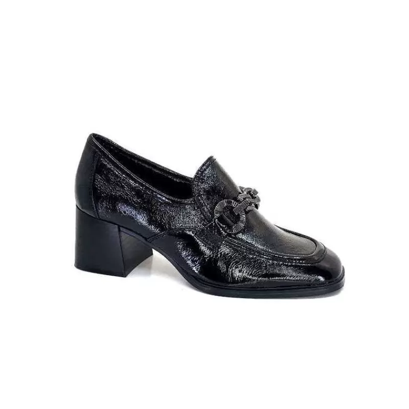 Regarde Le Ciel Vanessa 02 Cuir Vernis Noir-Femme Mocassins