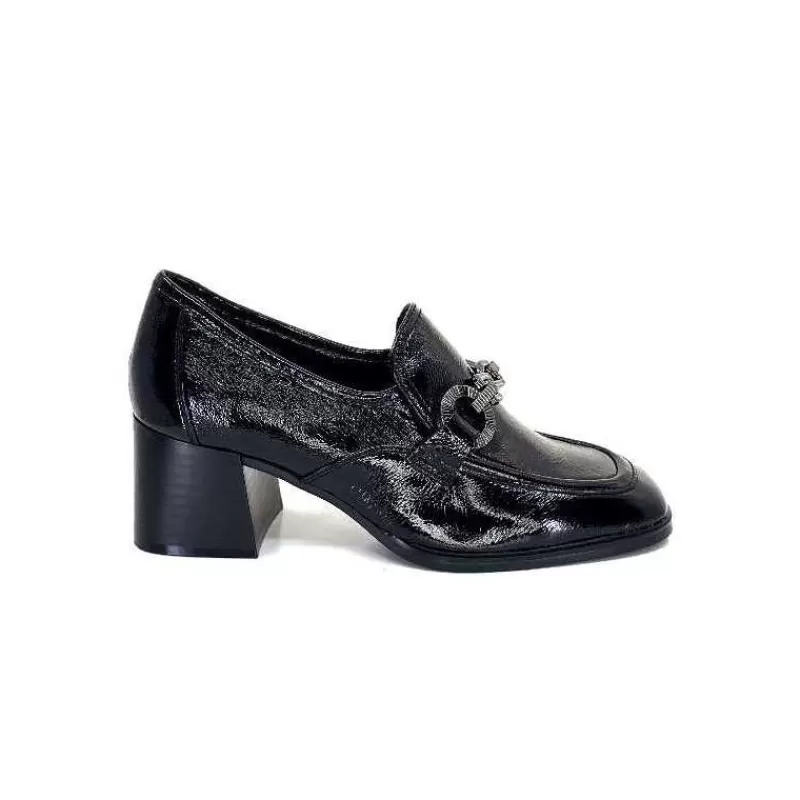 Regarde Le Ciel Vanessa 02 Cuir Vernis Noir-Femme Mocassins