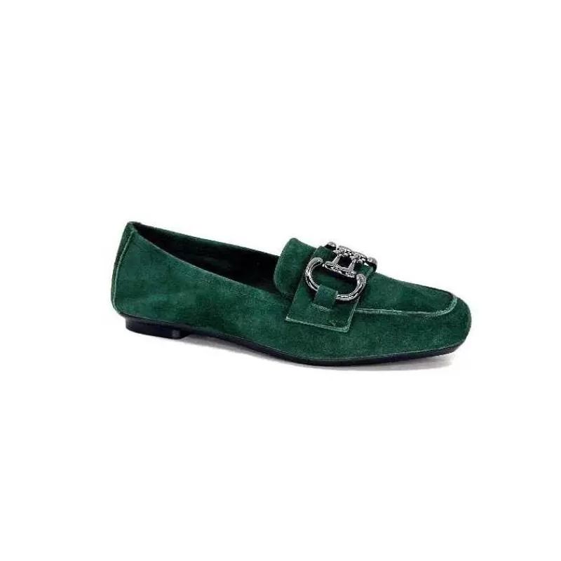 Requin Reqins Hinder Daim Vert Sapin-Femme Mocassins