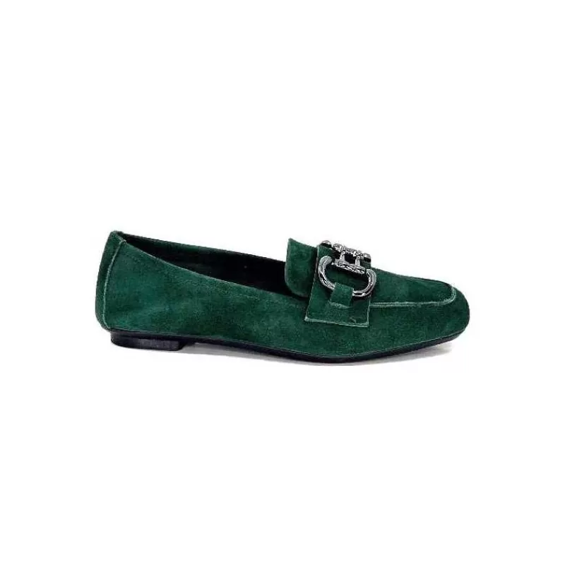 Requin Reqins Hinder Daim Vert Sapin-Femme Mocassins