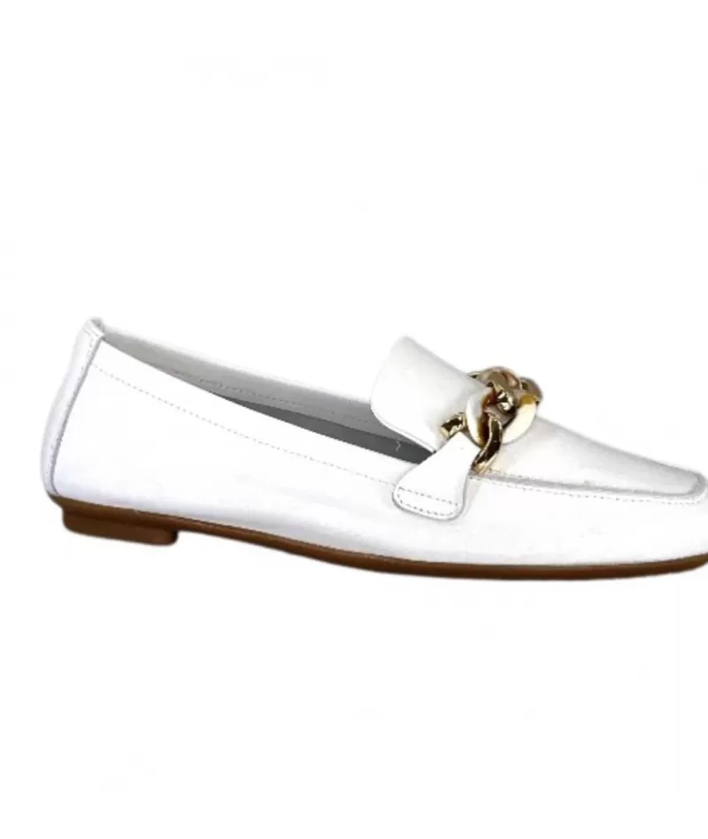 Requin Reqins Horel Cuir Blanc-Femme Mocassins