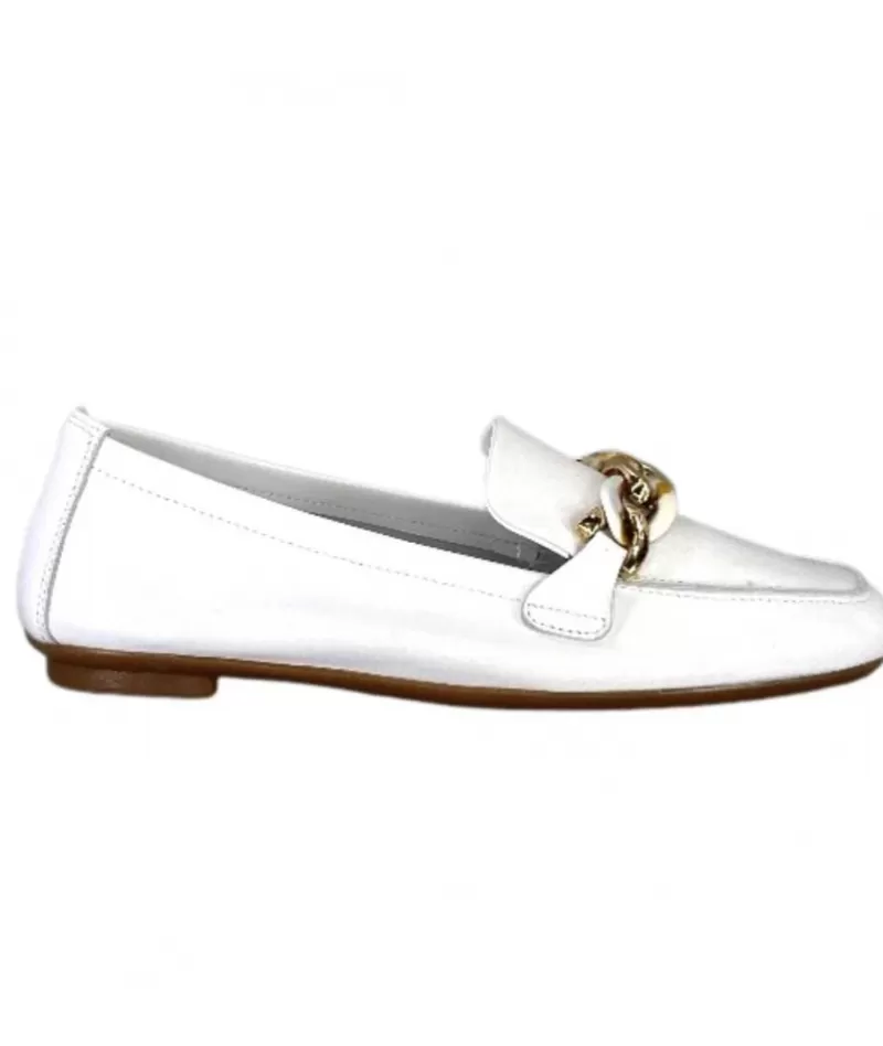 Requin Reqins Horel Cuir Blanc-Femme Mocassins