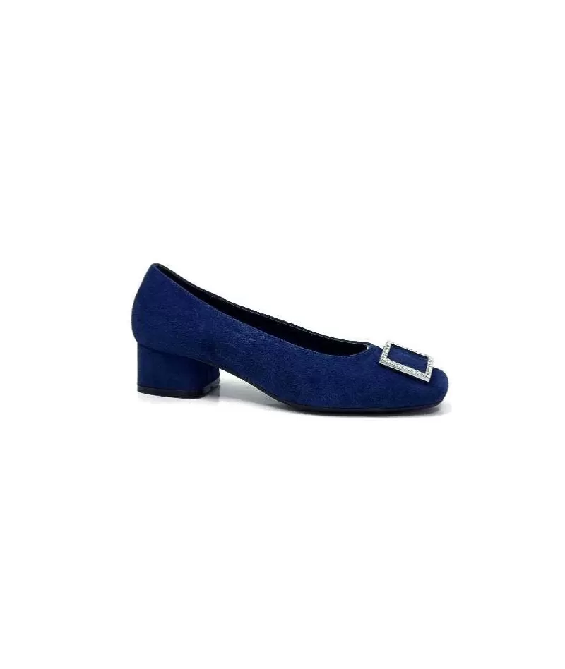 Requin Reqins Karisse Daim Bleu Ocean-Femme Ballerines