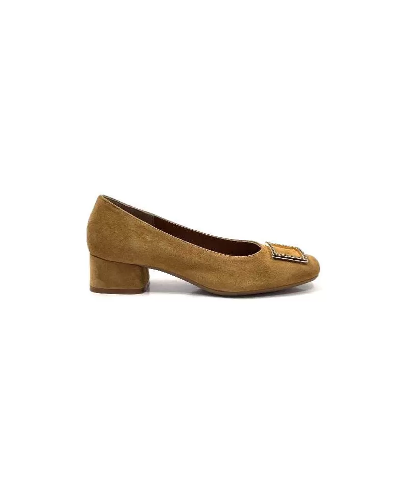 Requin Reqins Karisse Daim Camel-Femme Ballerines