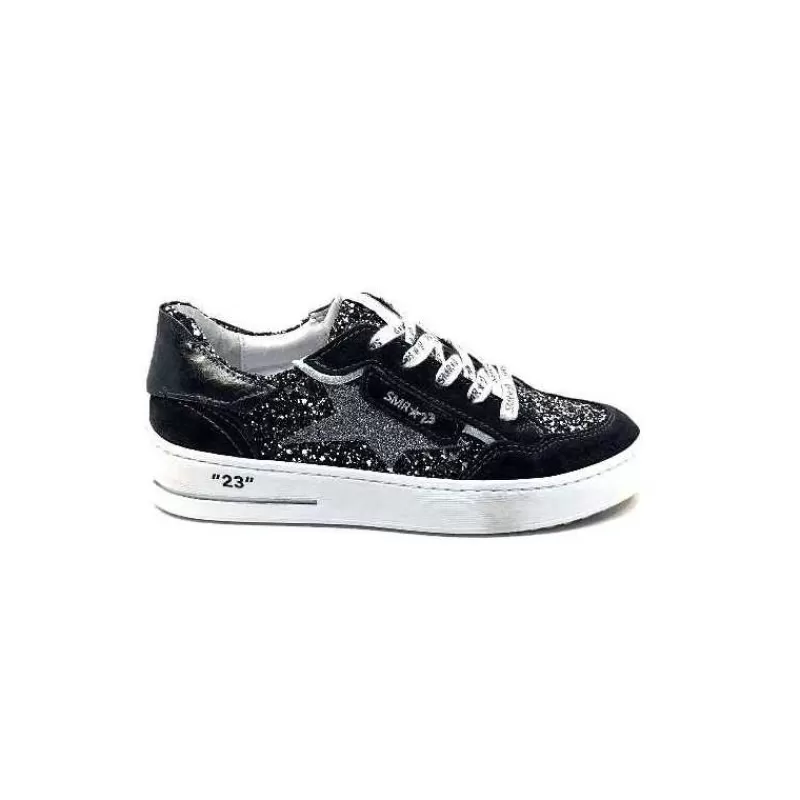 Semerdjian Smr Ale 10221 Cuir Gris & Glitter-Femme Baskets