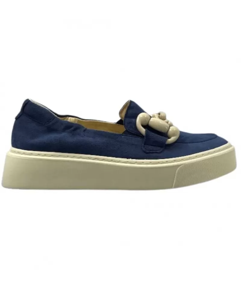 Softwaves 8.80.02 Daim Bleu-Femme Mocassins