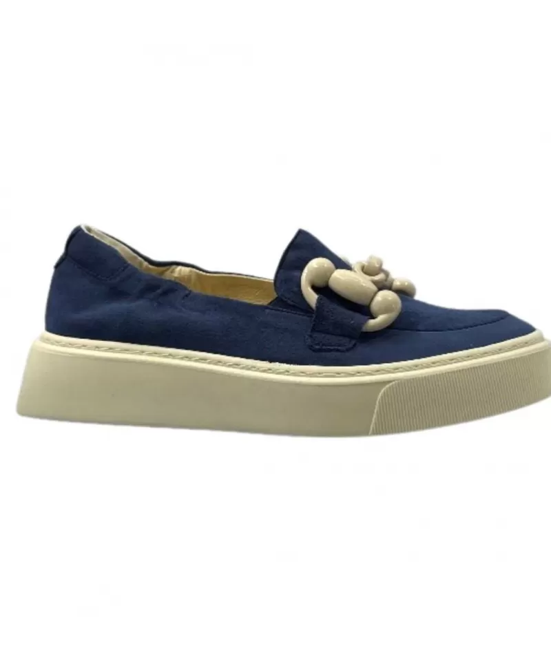 Softwaves 8.80.02 Daim Bleu-Femme Mocassins