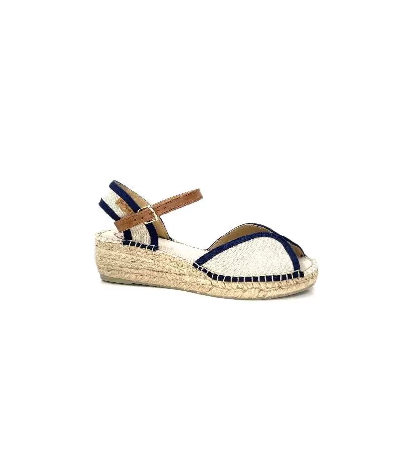 Toni Pons Bego Textile Ecru Marine-Femme Espadrilles