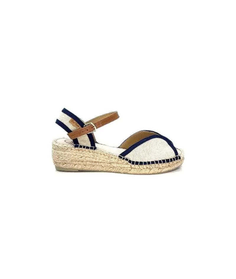 Toni Pons Bego Textile Ecru Marine-Femme Espadrilles