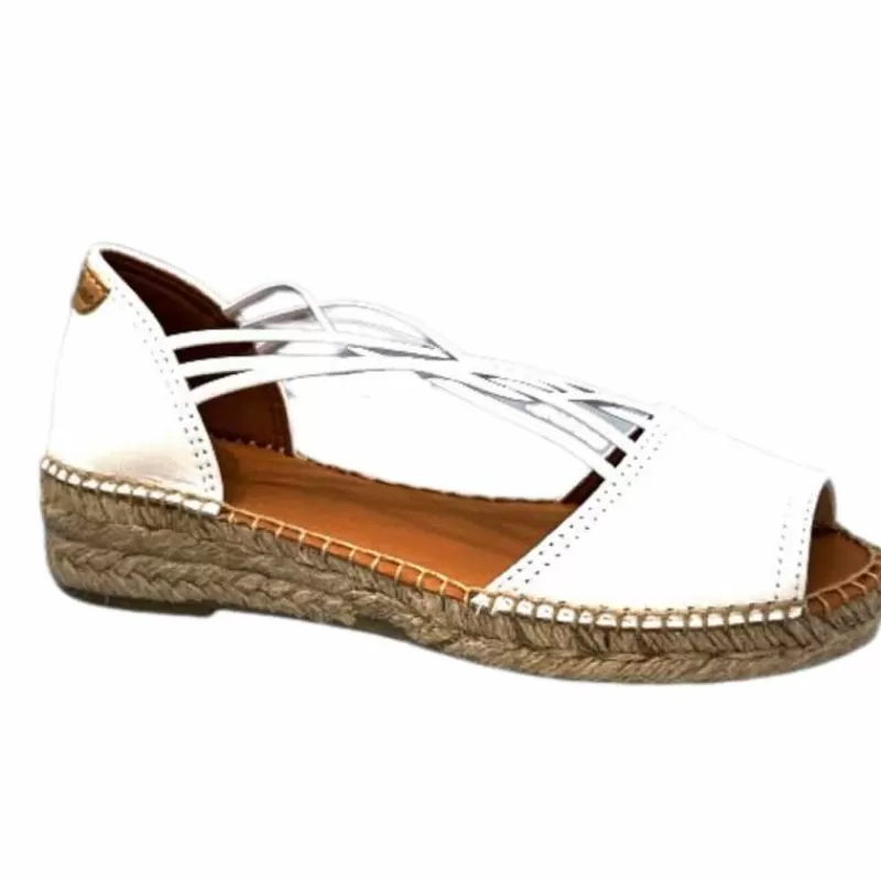 Toni Pons Ebre Cuir Blanc-Femme Espadrilles