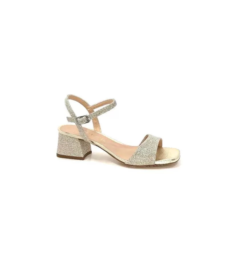 Unisa Kirk Eva Glitter Platine-Femme Sandales