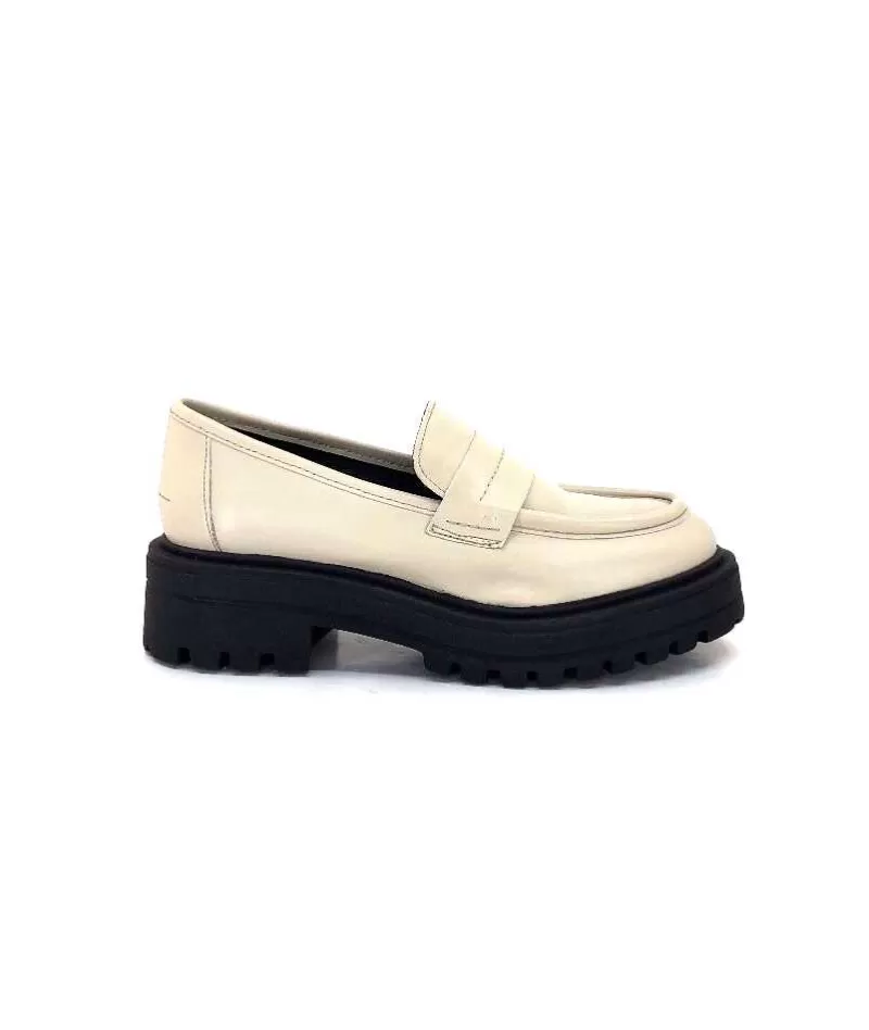 We Do 11244 Cuir Creme-Femme Mocassins