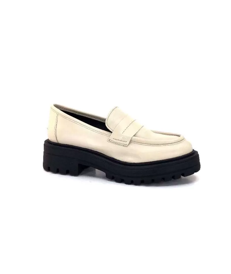 We Do 11244 Cuir Creme-Femme Mocassins