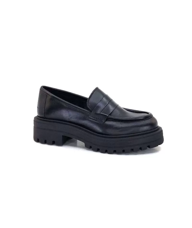 We Do 11244 Cuir Noir-Femme Mocassins