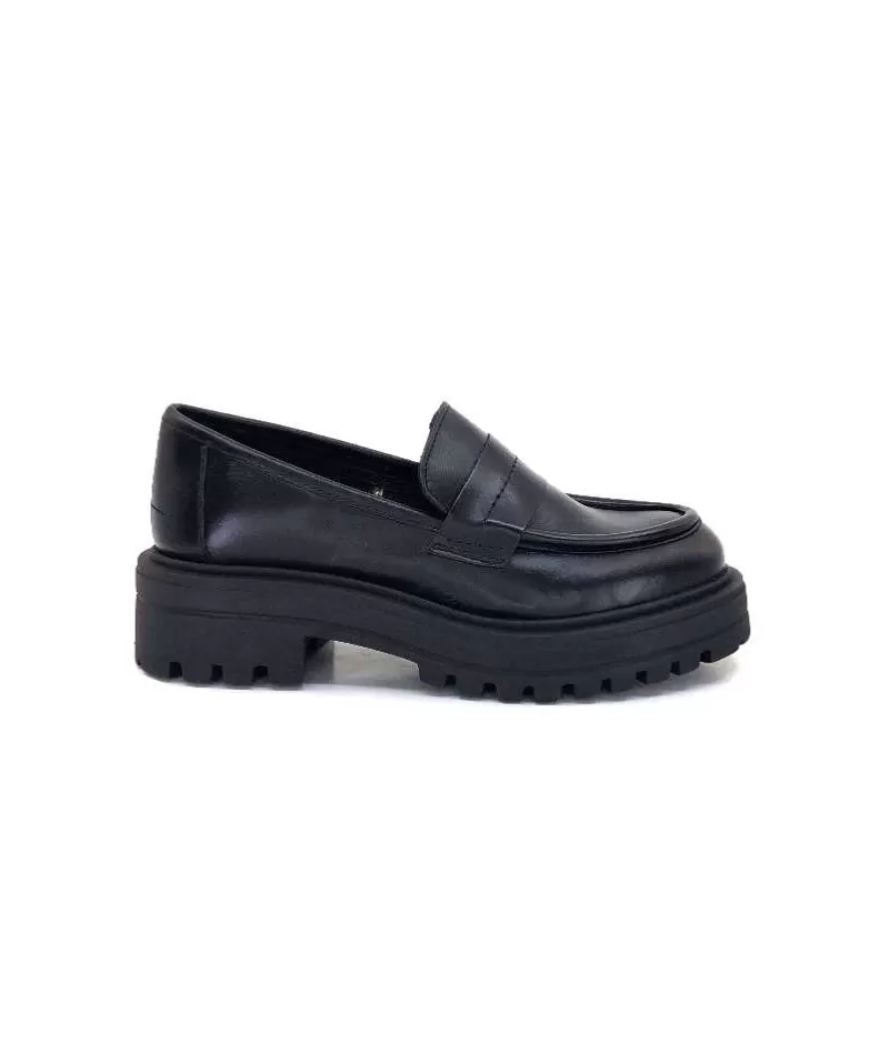 We Do 11244 Cuir Noir-Femme Mocassins