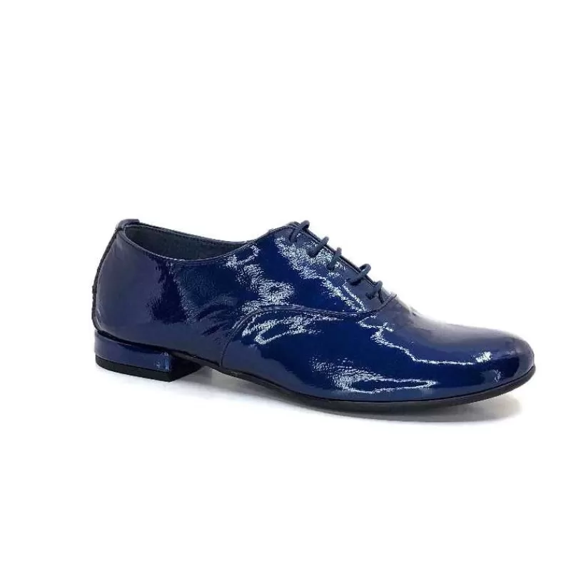 Ivoire0581 Xavier Danaud Cross Cuir Vernis Bleu-Femme Lacets