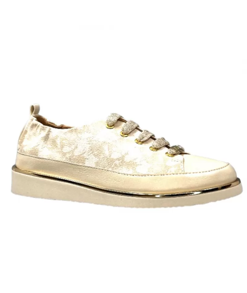 XSA 8010 Cuir Imprime Beige-Femme Baskets