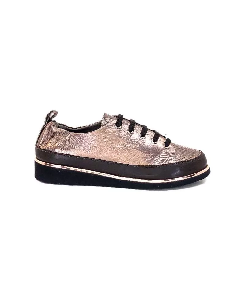 XSA 8010 Cuir Piton Bronze-Femme Baskets