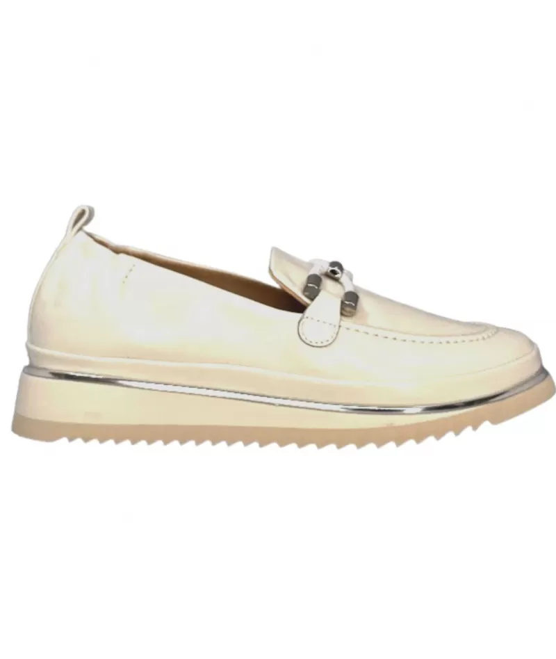 XSA 9853 Cuir Panna-Femme Mocassins